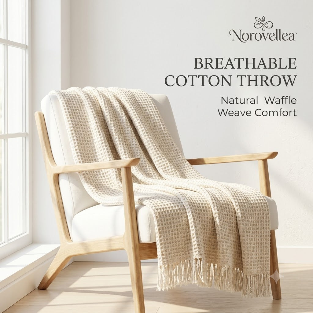 Norovellea™ Breathable Waffle Weave Throw Blanket