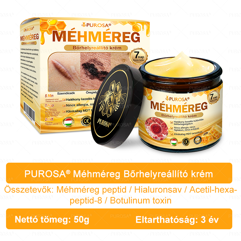 Magyarországról készült és szállított✨🌿PUROSA® Méhméreg Bőrfelújító Krém 🔥 UTOLSÓ NAP – 80% KEDVEZMÉNY🔥