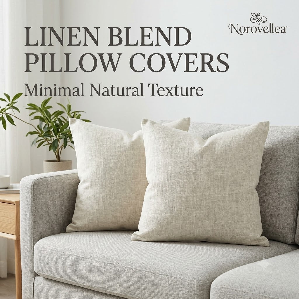 Norovellea™ Faux Linen Decorative Pillow Covers (Set of 2)