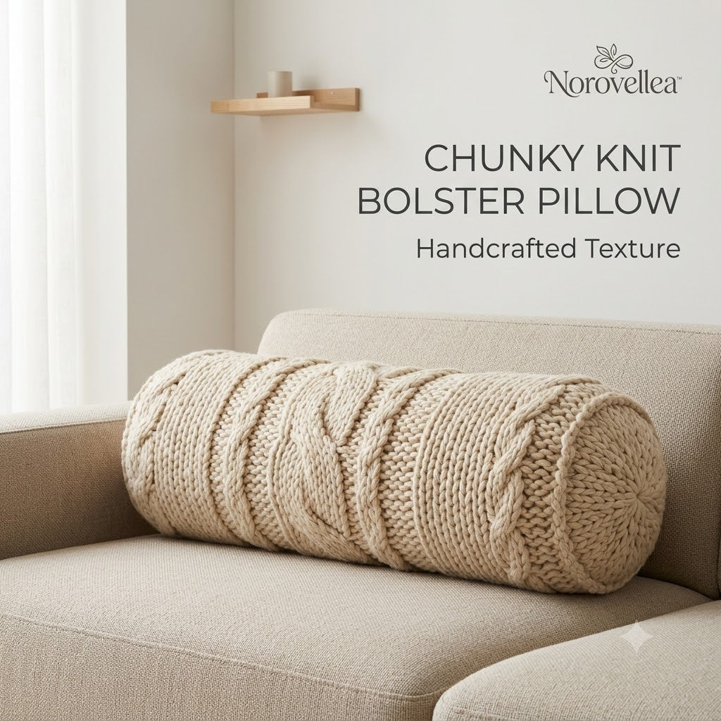 Norovellea™ Chunky Hand-Knit Bolster Pillow