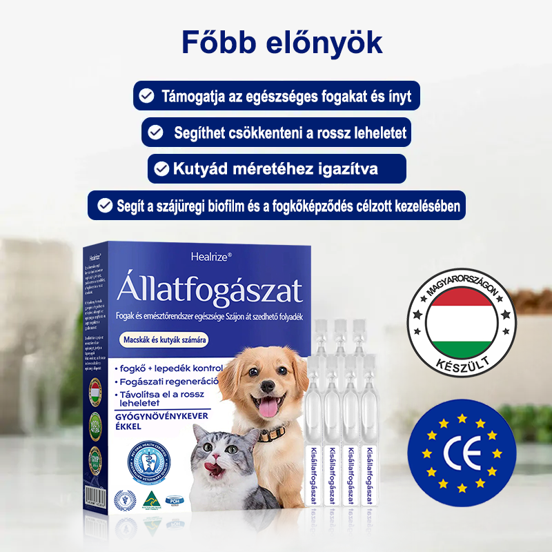 [🇭🇺 Hivatalos Áruház] 🐰Healrize® Állati Fogászati és Emésztési Egészséget Támogató Orális Folyadék – Friss lehelet, fogkő eltávolítása és ínyregeneráció támogatása, a fogak stabilizálása (macskáknak és kutyáknak) – Ma 70% kedvezmény!