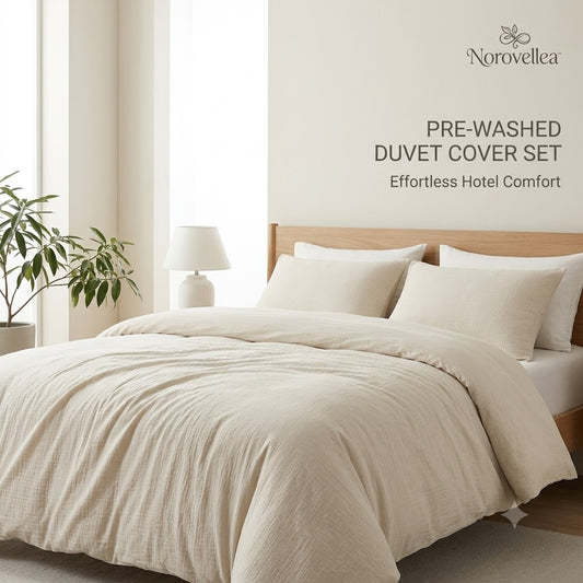 Norovellea™ Pre-Washed Microfiber Duvet Cover Set
