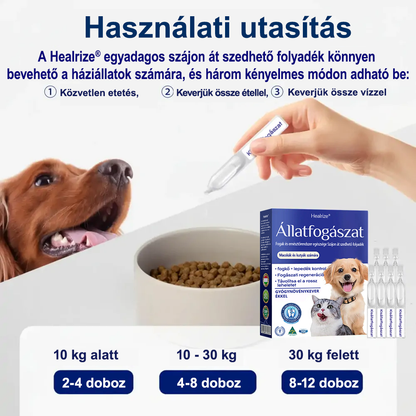 [🇭🇺 Hivatalos Áruház] 🐰Healrize® Állati Fogászati és Emésztési Egészséget Támogató Orális Folyadék – Friss lehelet, fogkő eltávolítása és ínyregeneráció támogatása, a fogak stabilizálása (macskáknak és kutyáknak) – Ma 70% kedvezmény!
